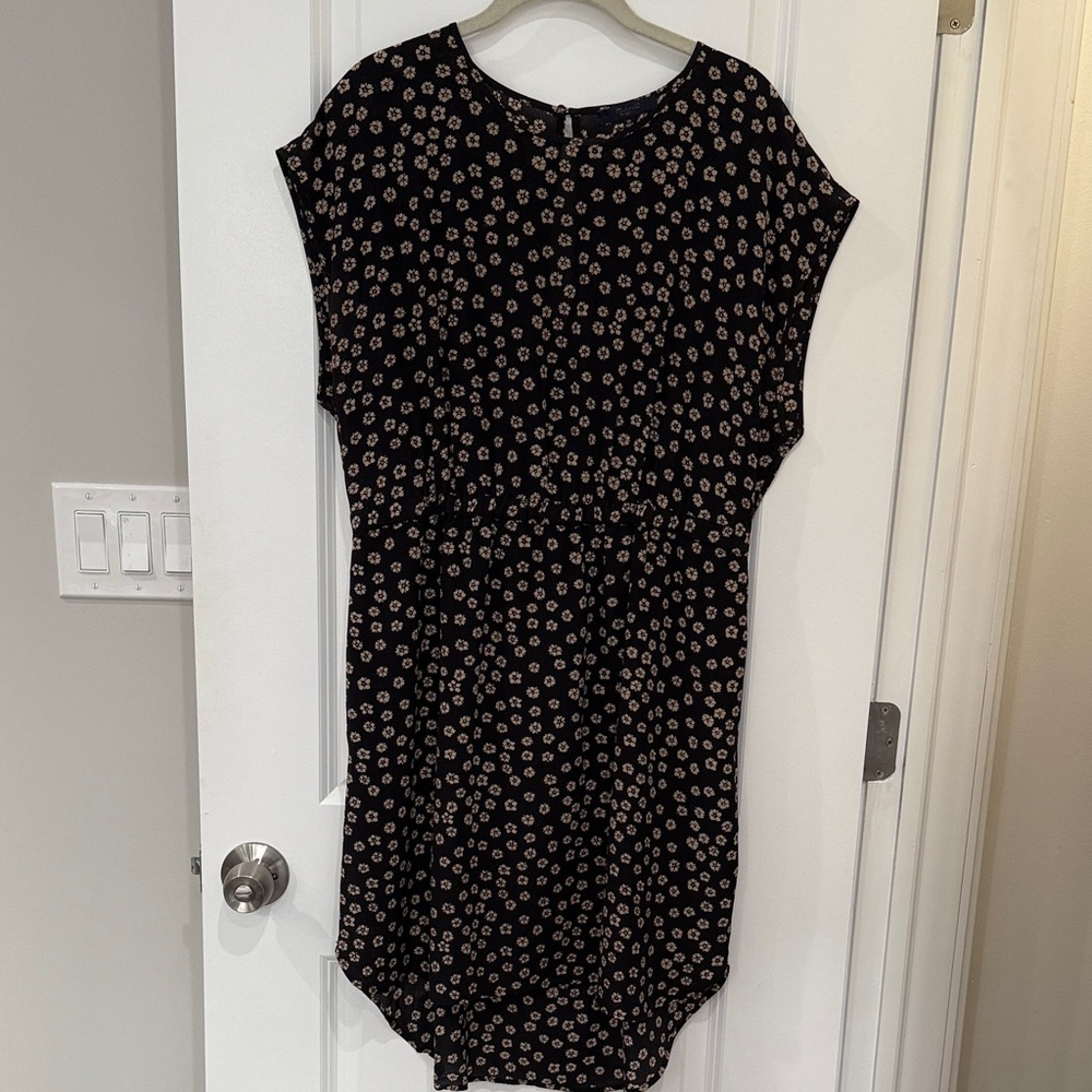 Black Floral Print Dress- Madewell